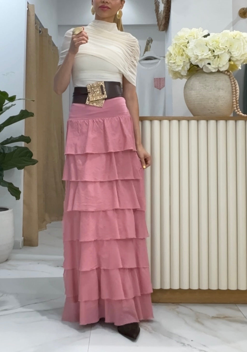 FALDA BOHOO ( ROSA)