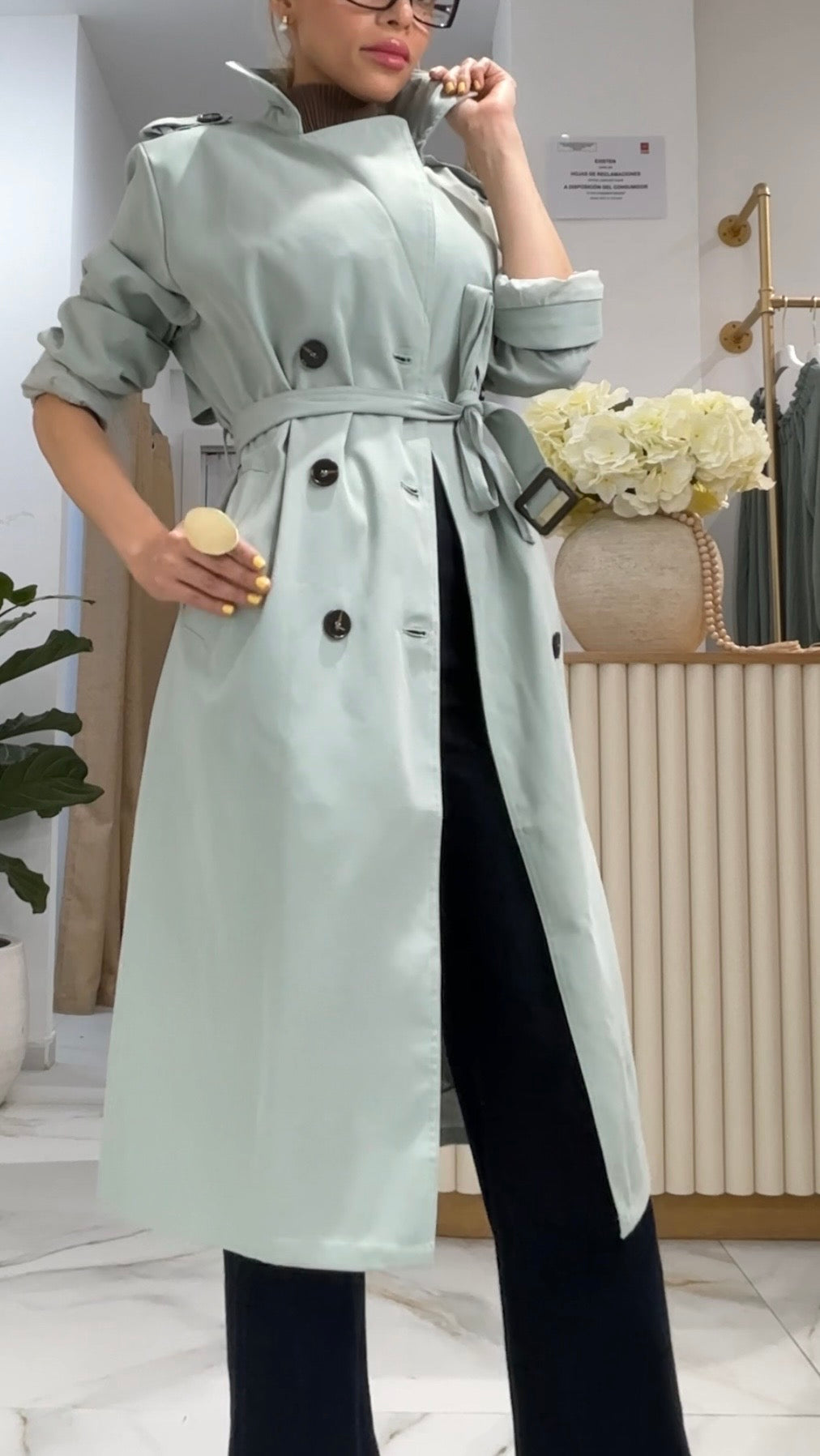 GABARDINA CHIC ( TURQUESA)