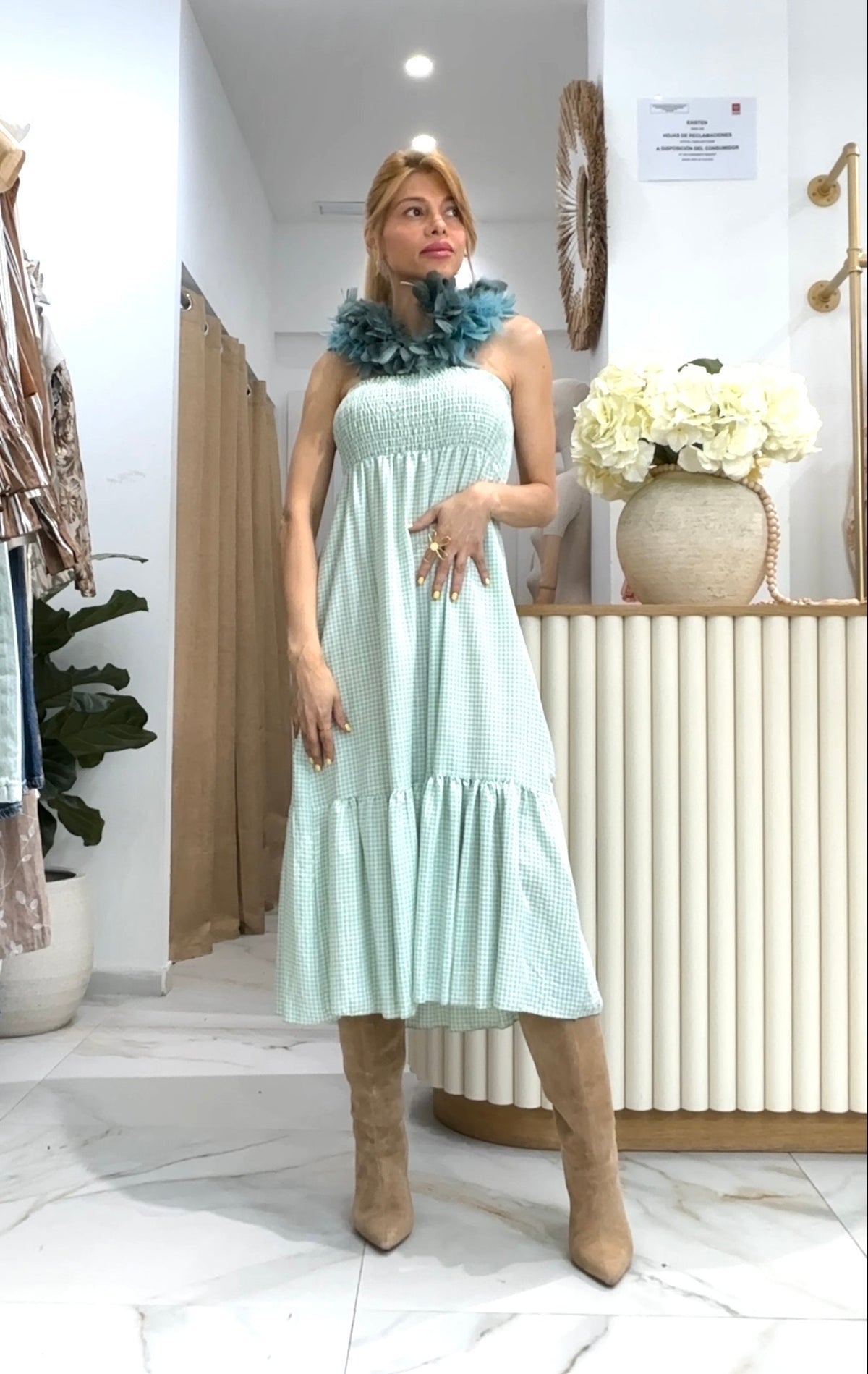 VESTIDO VICHY ( VERDE)