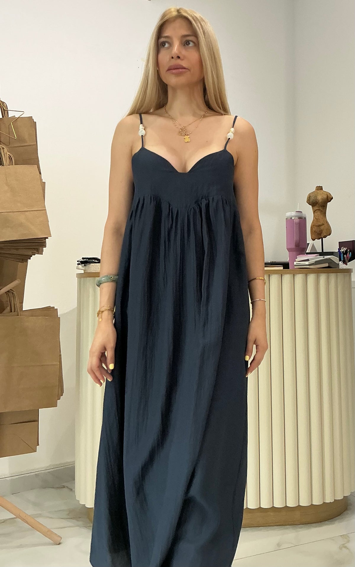 VESTIDO LUMINA ( AZUL MARINO)