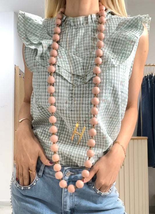 BLUSA ALGODÓN VICHY - VERDE