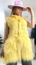 CHALECO PELO NATURAL - AMARILLO