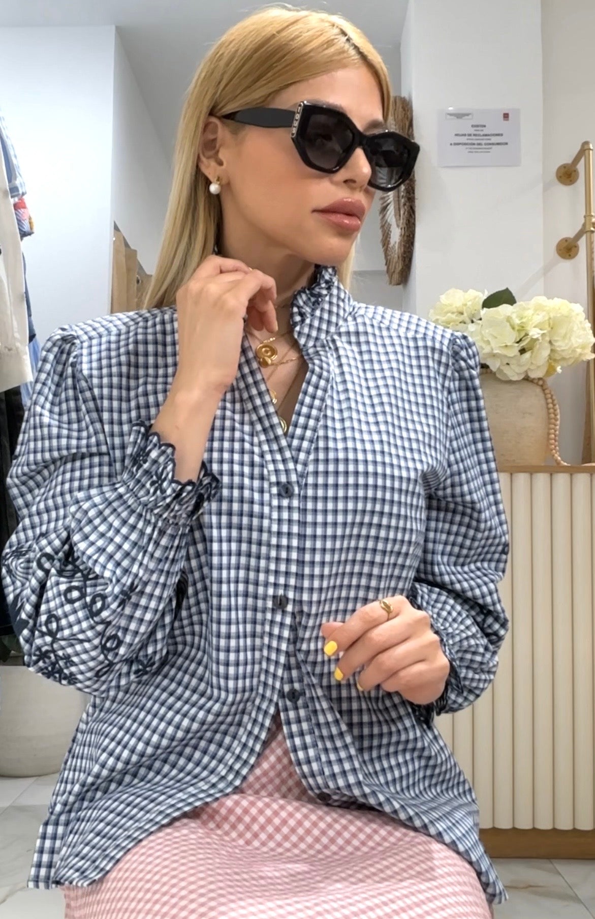 CAMISA BORDADA VICHY
