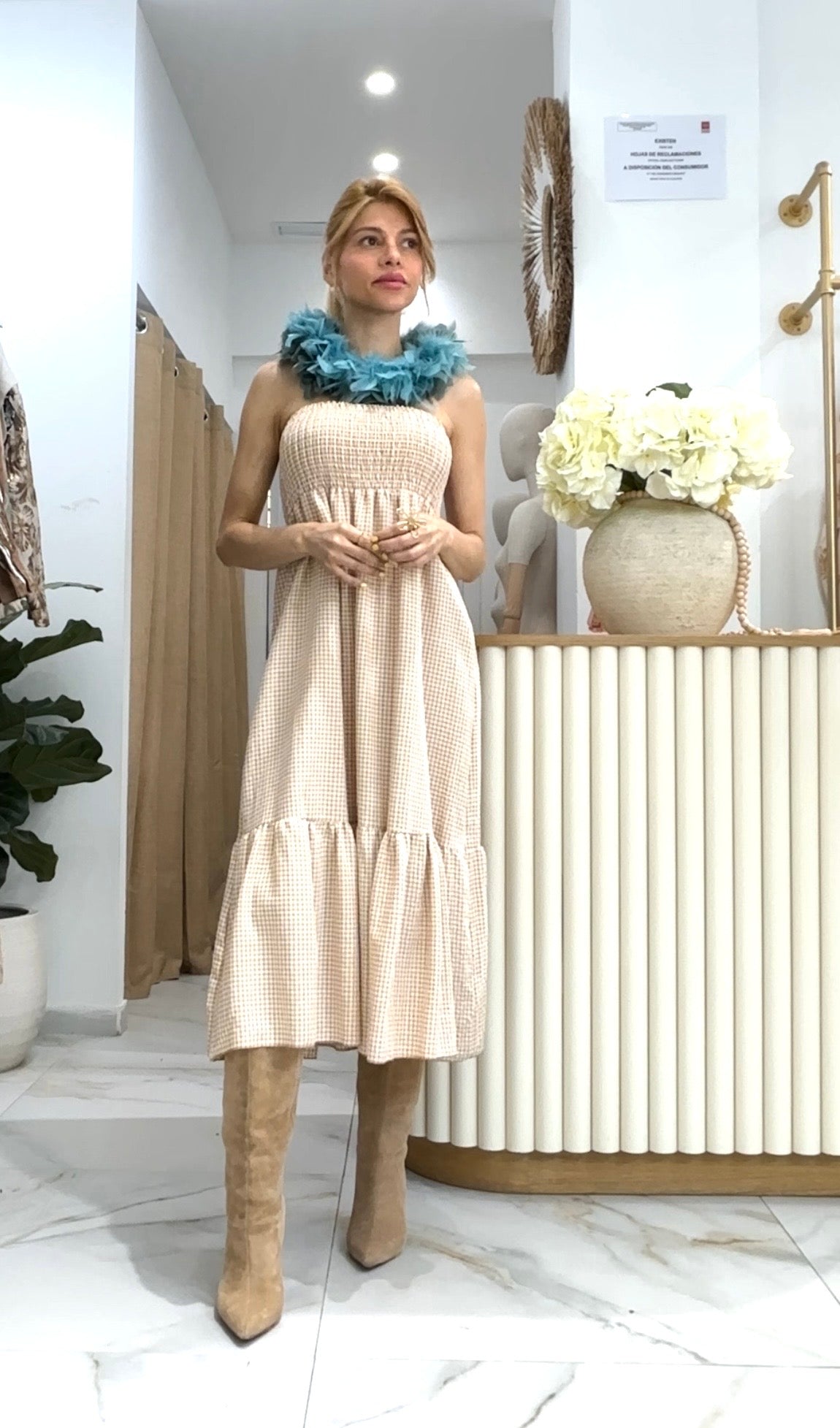 VESTIDO VICHY ( BEIGE)