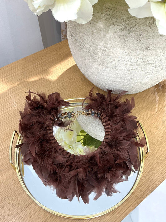 COLLAR PLUMAS ( MARRÓN)