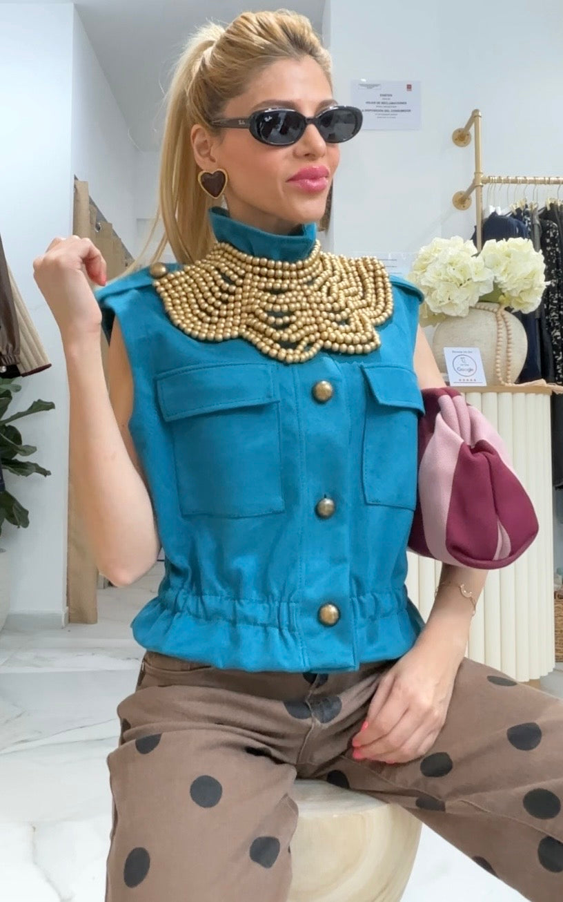 CHALECO DALILA TURQUESA