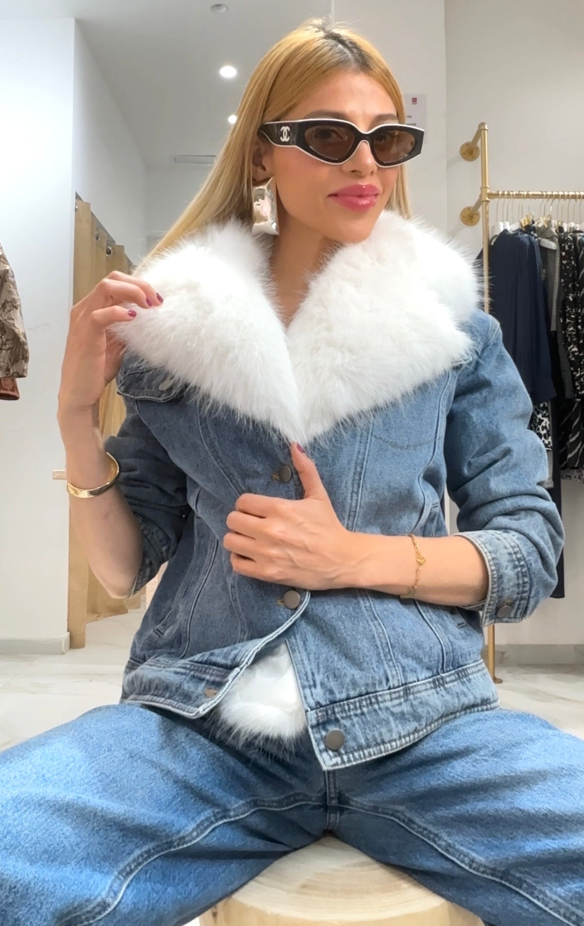 CHAQUETA JEANS PELO