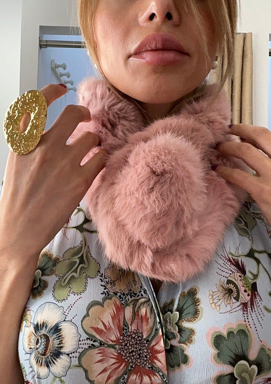 CUELLO PELO POMPÓN - ROSA
